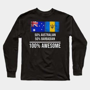 50% Australian 50% Barbadian 100% Awesome - Gift for Barbadian Heritage From Barbados Long Sleeve T-Shirt